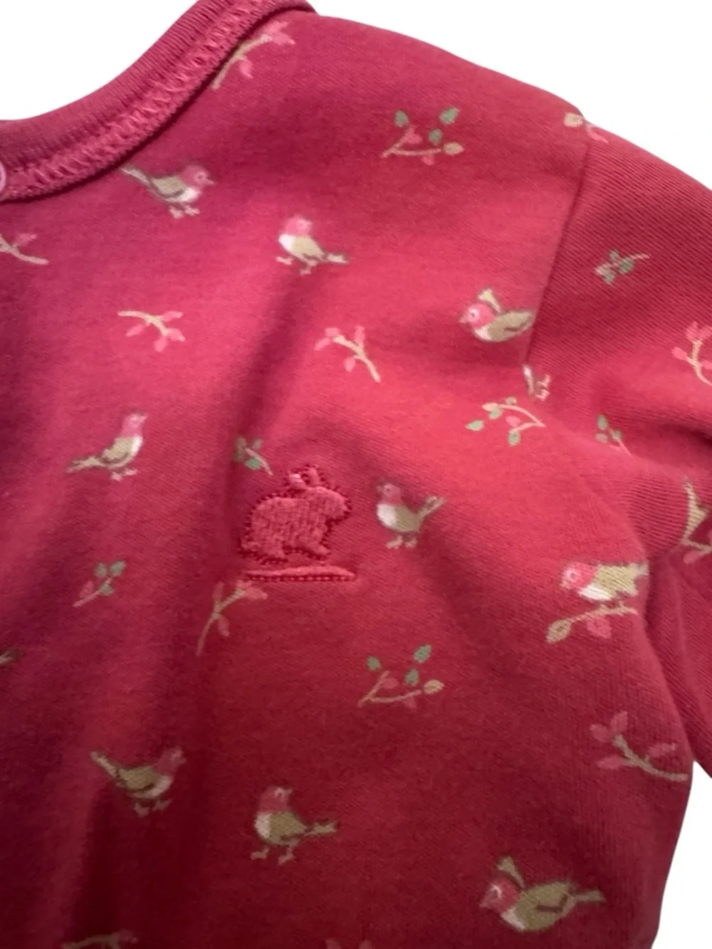Babycottons Pink Bird Print Pima Cotton Footed Sleeper 3M Luxury Romper Peru